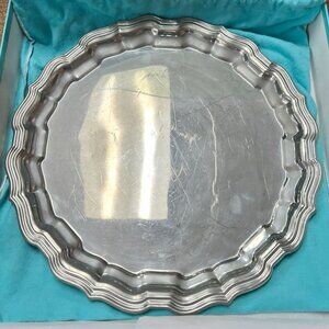 Vintage Tiffany & Co. Handcrafted Pewter Tray/Platter - with Tiffany Bag + Box
